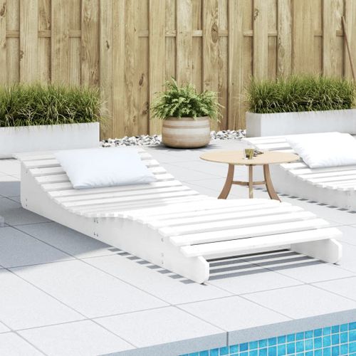 Vidaxl Chaise Longue Blanc 205x80x31,5 Cm Bois Massif De Pin