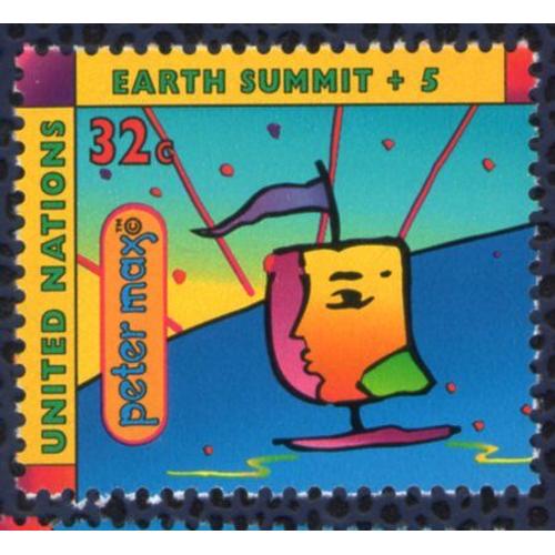 Nations Unies 1997 Onu Neuf Peter Max Earth Summit Sommet De La Terre
