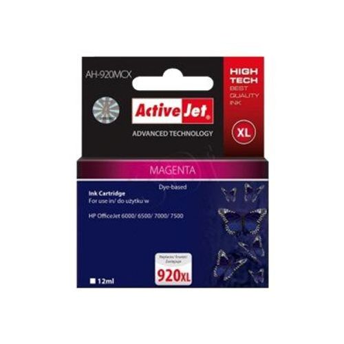 ActiveJet AH-920MCX Premium - 12 ml - taille XL - magenta - encre à colorants - cartouche d'encre (équivalent à : HP 920XL ) - pour HP Officejet 6000, 6500, 6500 E709a, 6500A, 6500A E710a, 7500A