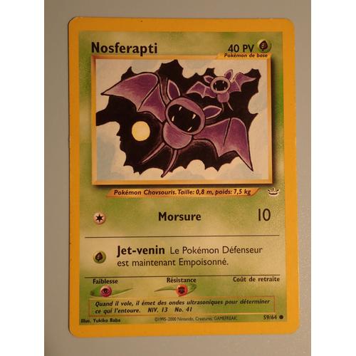 Carte Pokemon Nosferapti Néo Révélation 59/64