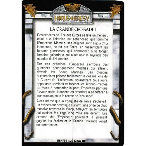 Carte Horus Heresy Ccg - La Grande Croisade - 4/55