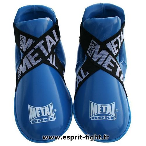 Protèges Pieds Full Contact Bleu Metal Boxe - Xl