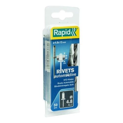 RAPID Rivets automobile 4 couleurs 4,8x12mm en alu