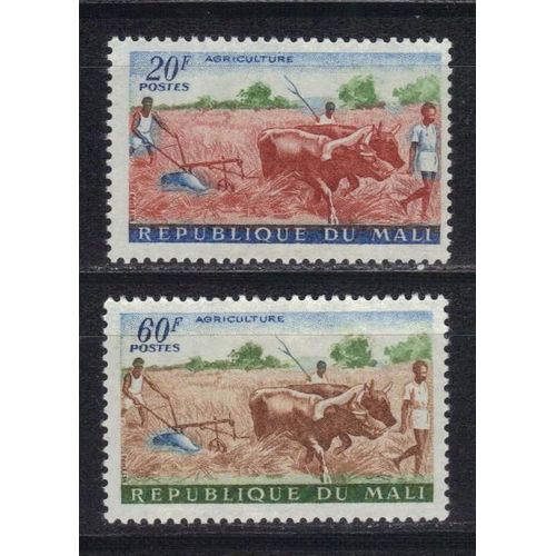 Mali 1961 : Agriculture (Labourage) - Série Entière De 2 Timbres Neufs *