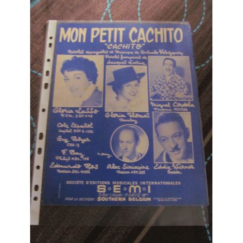 Mon Petit Cachito - Paroles Françaises De Jacques Larue