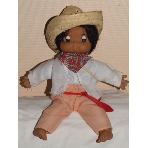 Mexicain Poupée Ancien Vintage Ethnique Corps Chiffon 35 Cm