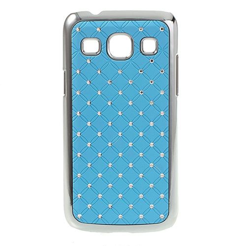 Coque Rigide Aspect Matelassé Bleu Avec Inserts Diamants Galaxy Core Plus G3500