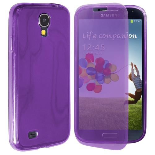 Etui Gel Rabat Et Tactile Pour Samsung Galaxy S4 Coloris Violet Translucide