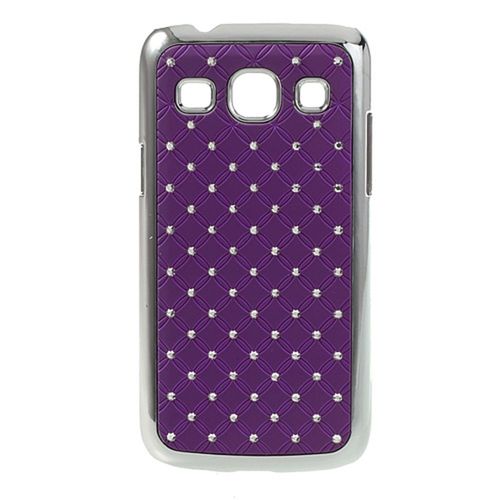 Coque Rigide Aspect Matelassé Violet Avec Inserts Diamants Galaxy Core Plus G35