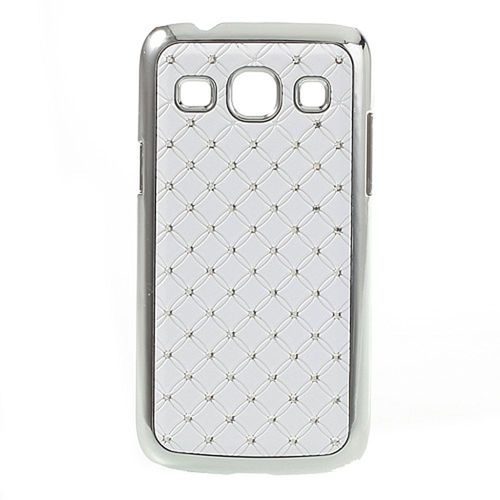Coque Rigide Aspect Matelassé Blanc Avec Inserts Diamants Galaxy Core Plus G350
