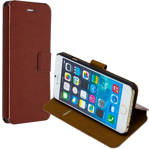 Etui Type Portefeuille City Pour Iphone 6 Plus Rabat Latéral Marron Fermeture M