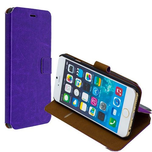 Etui Type Portefeuille City Pour Iphone 6 Plus Rabat Latéral Violet Fermeture Magnétique