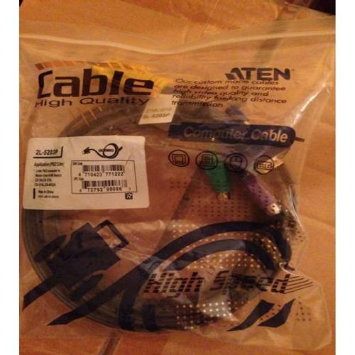 ATEN - Câble clavier / vidéo / souris (KVM) - 15 pin D-Sub (DB-15) (M) pour PS/2, HD-15 (VGA) (M) - 3 m - pour KVM on the NET CS1708, CS1716; MasterView ACS-1208, ACS-1216; Slideaway ACS1208...
