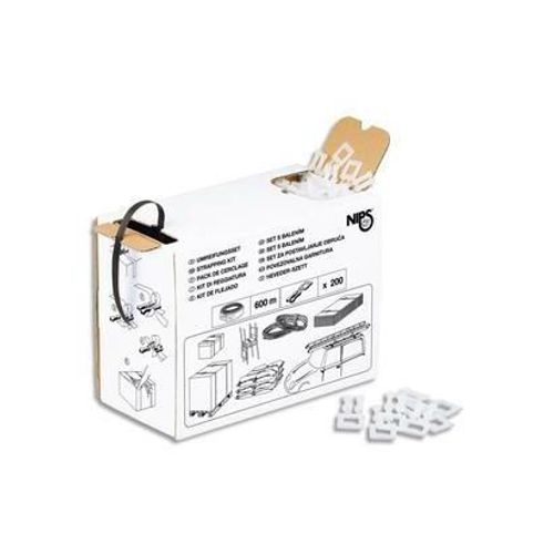 Nips 140803001 Pack De Cerclage 600 M De Bandes En Polypropylène Et 200 Attaches En Plastique