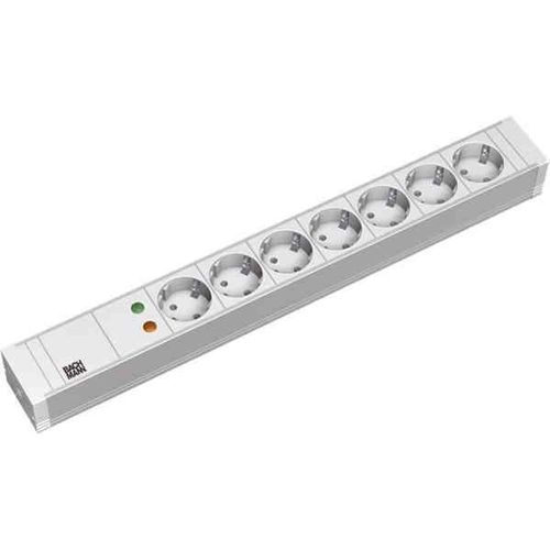 Bachmann - Coupe-circuit (rack-montable) - CA 230 V - connecteurs de sortie : 7 - 1U - 19" - 2 m - Allemagne - gris clair, RAL 7035