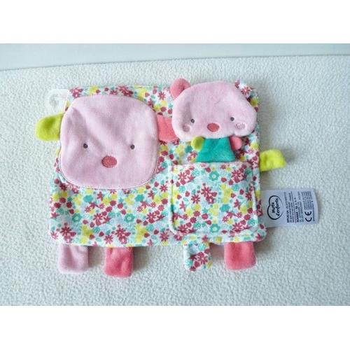 Doudou Mots D Enfant Mouton Ours Poche Fleuri Rose Pistache Maman Bebe Rakuten