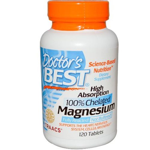 Doctor's Best, Magnésium, Absorption Élevée, 100 % Chélaté, 120 Comprimés 