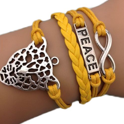 Bracelet Infini Tigre Peace Karma Infinity Jaune Fashion Karma