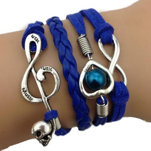 Bracelet Infini Clé De Sol C¿Ur Perle Karma Infinity Bleu