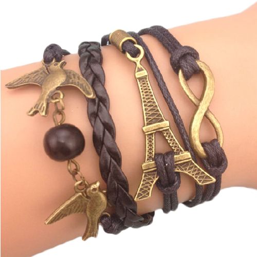 Bracelet Ingini Tour Effeil Paris France Colombes Oiseux Perle Karma Infinity