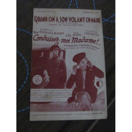 Quand On A Son Volant En Main (Du Film Conduisez-Moi Madame ! ...) Chantée Par Jeanne Boitel  