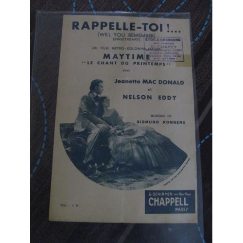 Rapelle-Toi ! ... (Will You Remember) (Sweetheart) Du Film Metro-Goldwin-Mayer Maytime "Le Chant Du Printemps" 