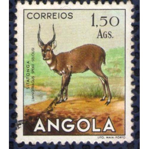 Angola 1953 Oblitéré Rond Used Animaux Sauvages Sitatonga Sitatunga Antilope Guib D'eau