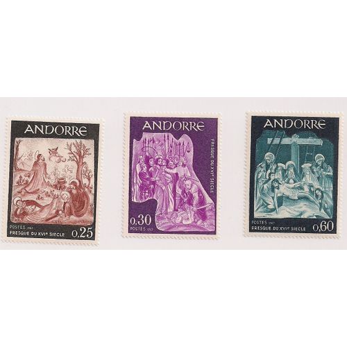 Andorre- Série Neuve De 3 Fresques Du Xvième Siècle N°184 À 186