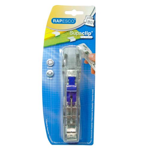 Rapesco Distributeur Supaclip® 60 Transparent & 8 Pinces En Acier Inoxydable
