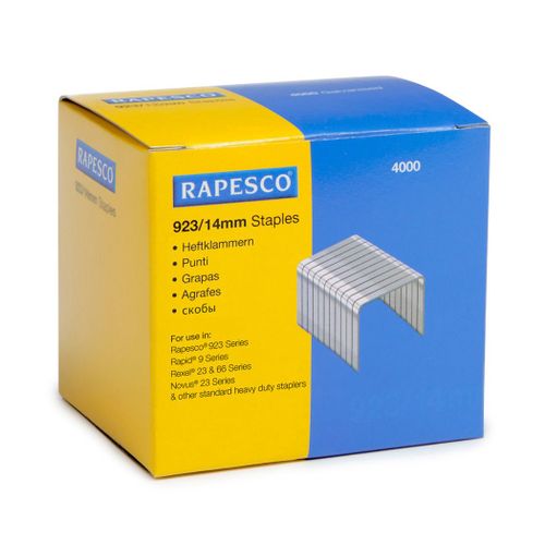 Rapesco Lot De 4 Boites De 1000 Agrafes Galvanisées 923/14mm Type 23