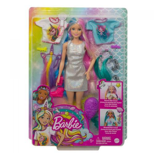 Totally Hair Poupée Barbie Cheveux Fantastiques Avec Looks Sirène Et Licorne