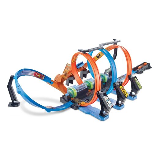 Piste Hot Wheels Looping Infernal Avec 3 Lanceurs Motoris�s Et 3 Loopings - 3