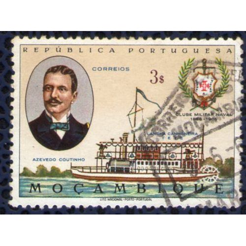 Mozambique 1967 Oblitéré Used Azevedo Coutinho Club Militaire Naval Lancha Canhoneira