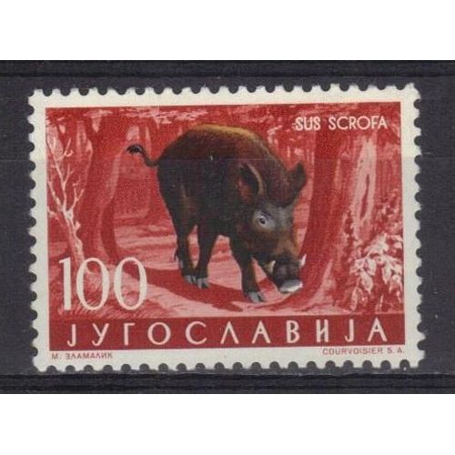 Yougoslavie 1965 : Faune : Gibier : Sanglier - Timbre Neuf **