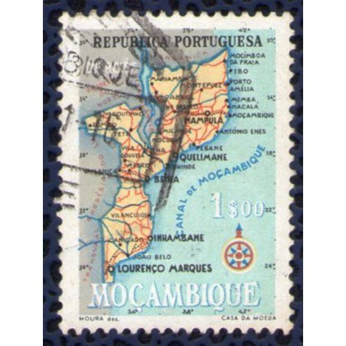 Mozambique 1954 Oblitéré Used Carte Géographique Mappe 1 Escudo
