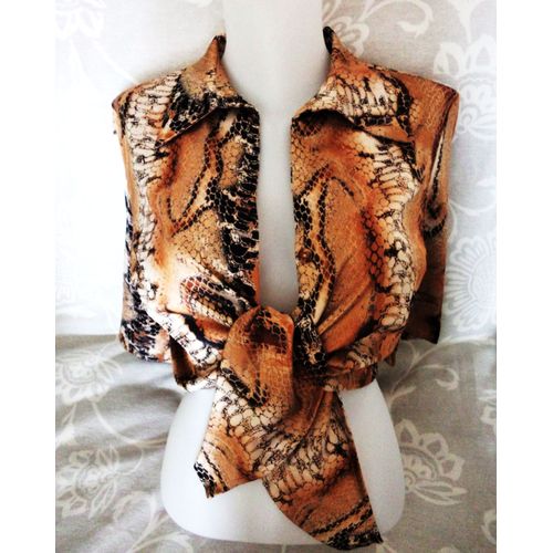 Top Haut Boléro Serpent Satin Noué Manches Courtes Sinéquanone