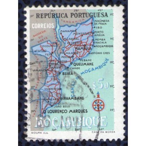 Mozambique 1954 Oblitéré Rond Used Carte Géographique Mappe 0,50 Escudos