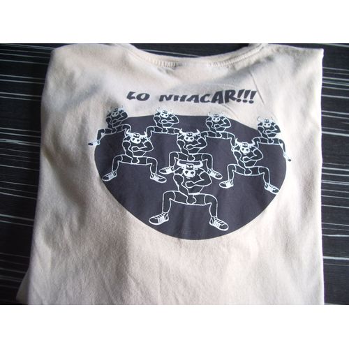 T-Shirt Ques Aquo Beige Manches Longues Taille Xl Superbe Motif