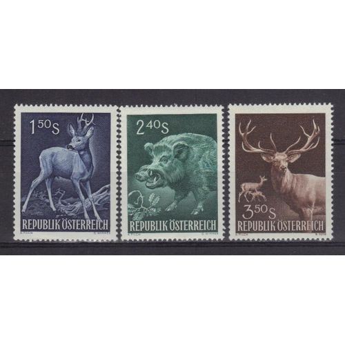 Autriche 1969 : Faune : Gibier : Chevreuil / Sanglier / Cerf - Série De 3 Timbres Neufs **