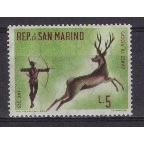 Saint-Marin 1967 : Chasse : Gibier : Cerf - Timbre Neuf **