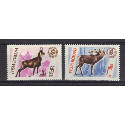 Roumanie 1965 : Faune : Gibier : Chamois / Cerf - Série De 2 Timbres Neufs */**