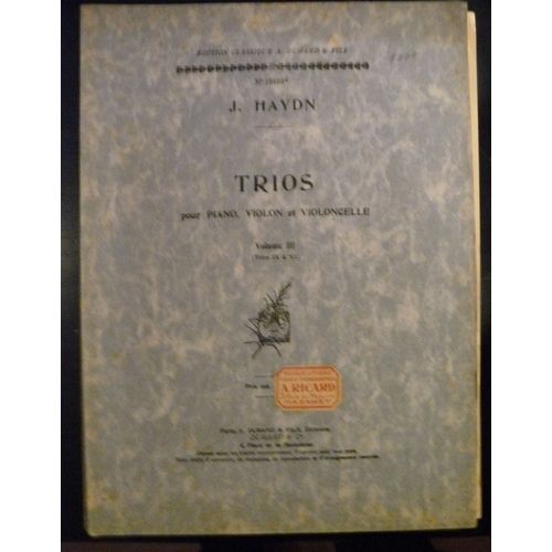 Haydn 3 Trios Piano, Violon, Violoncelle