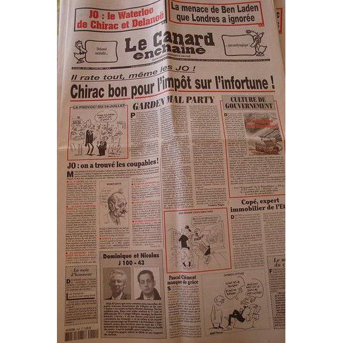 Le Canard Enchaine 13/07/2005  N° 4420 : Chirac, Bon Pour L'impôt Sur L'infortune !