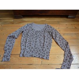 Gilet Court À Fleurs Zara Taupe Taille S