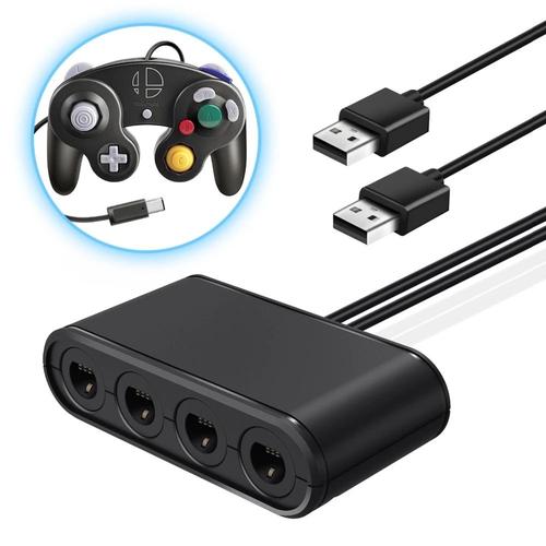 Adaptateur De Contrôleur Gc 3 En 1 Pour Nintendo Switch Wii U Pc Convertisseur De Ports Game-Cube Cable Usb Nouveau