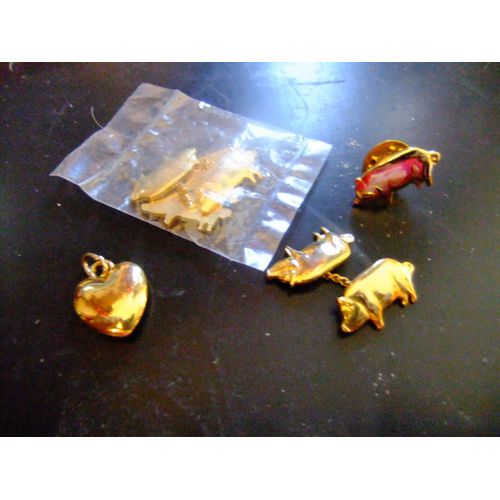3 Boutons De Manchettes + Pins Naf Naf
