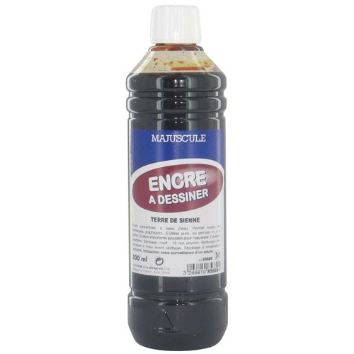 Encre À Dessiner Coloris Terre De Sienne - Flacon De 500 Ml