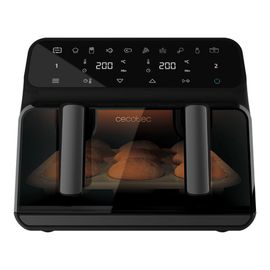 Cecotec Friteuse sans huile 9 L à air chaud Cecofry Dual 9000. 2850 W, numérique et compacte, double température, technologie PerfectCook, possibilité de diviser le seau de 4,5 L en 2, 6 modes