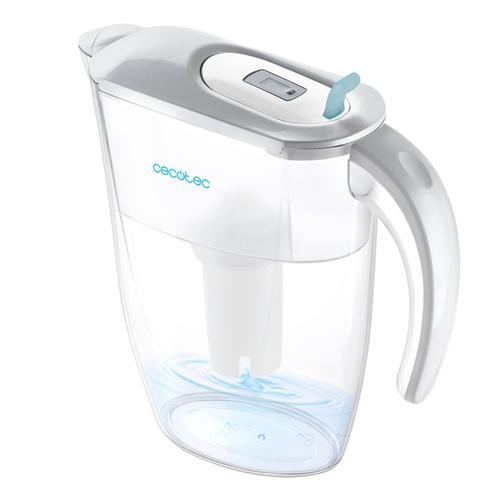 Carafe Filtrante Cecotec H2onature 2400 Active Pro Filtre Expert À Quatre Couches, Indicateur Lcd, Capacité Maximale 2,4 L Sans Filtre, Couvercle Amovible,