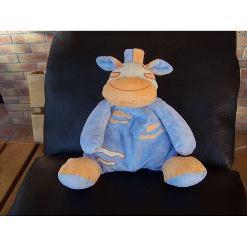 Doudou Zebre Girafe Doukidou Bleu Orange
